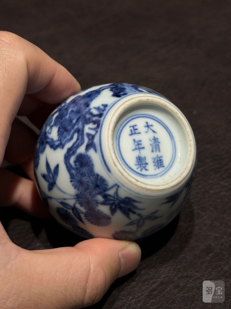 清雍正 青花岁寒三友图小太白罐 - 图17